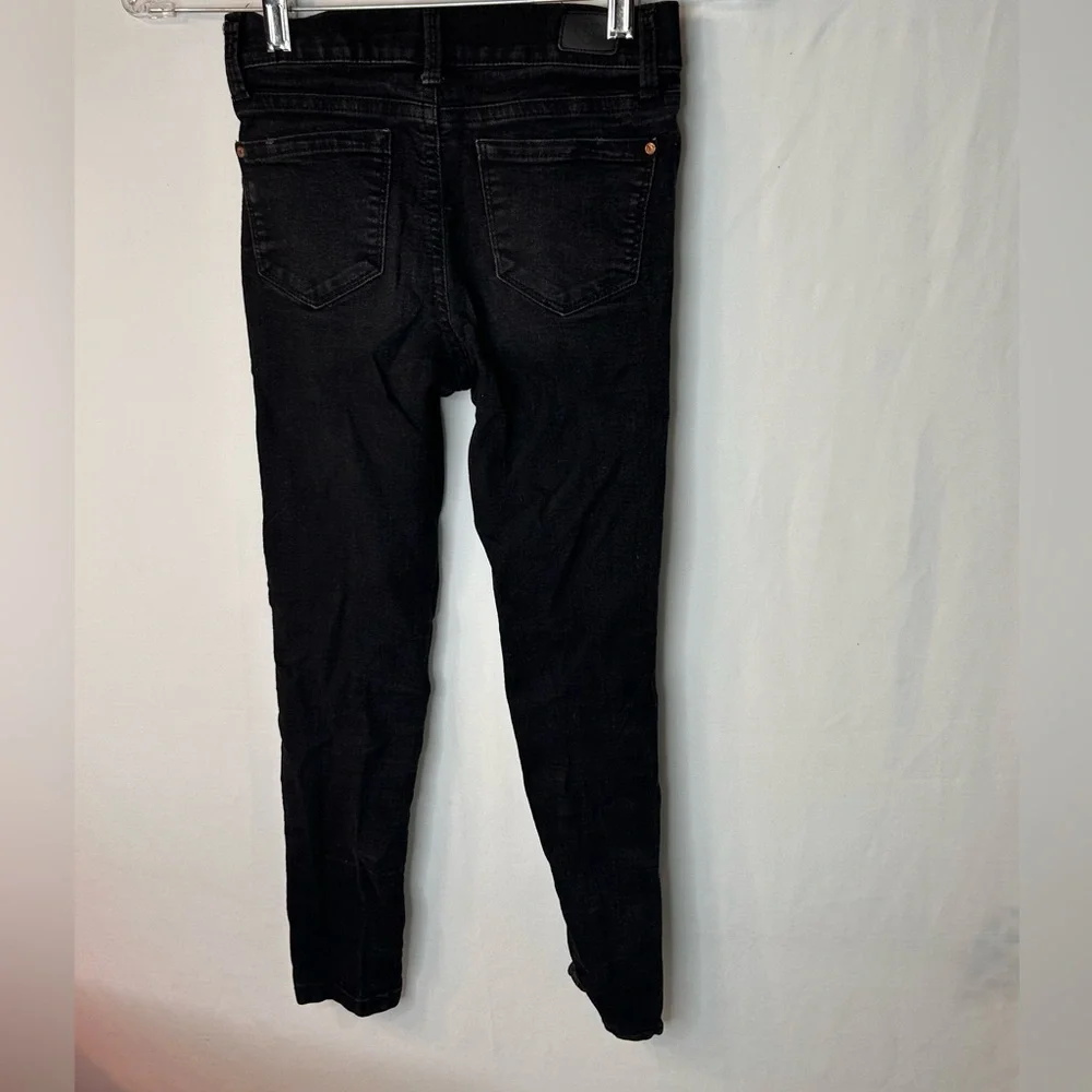 Celebrity Pink Girls Black Skinny Distressed Jeans Kids Size 10